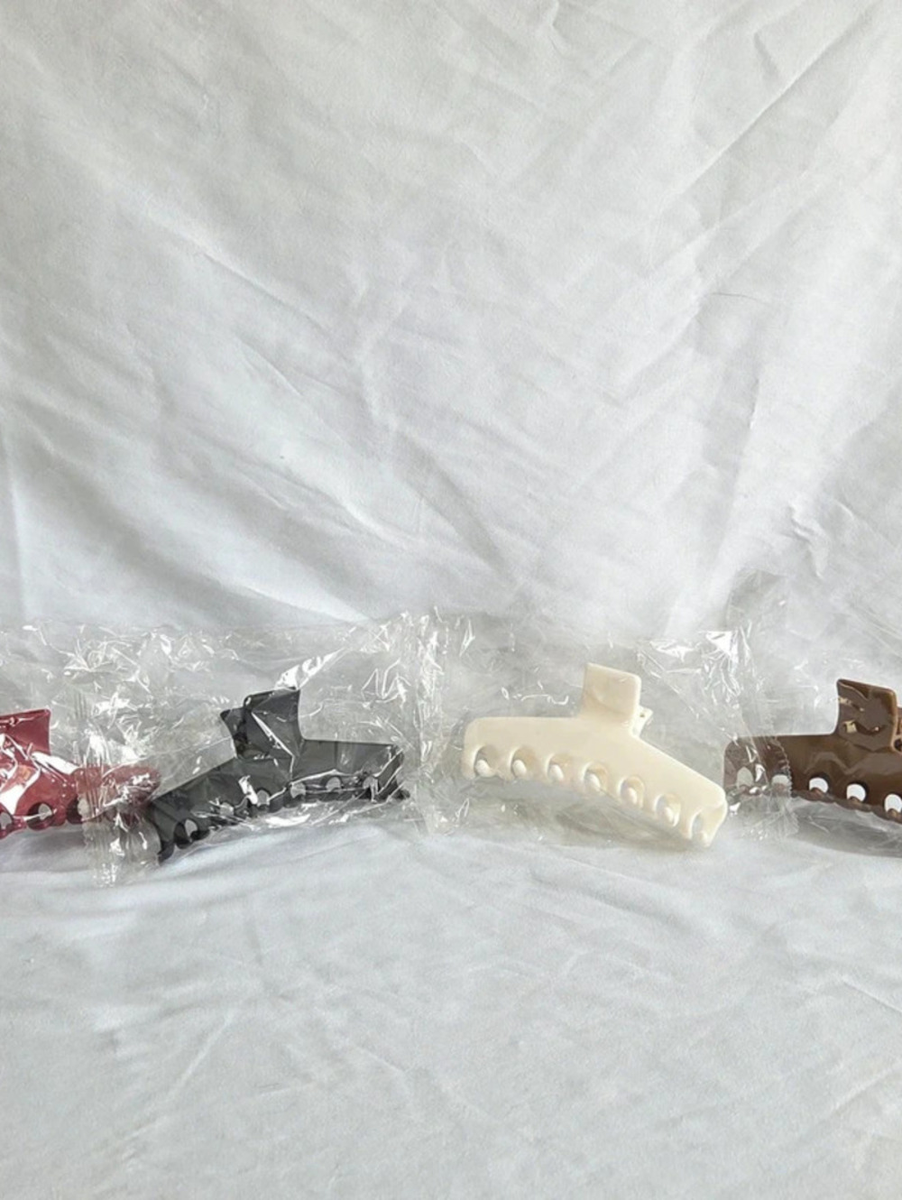 Large Hair Claw Clips Set of 4 Multicolor Neutral Oversized